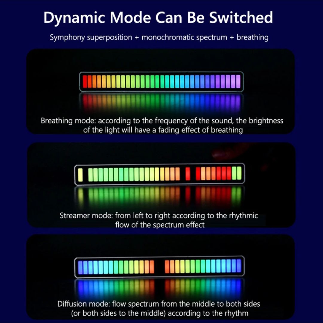 Picture of Music Sensor Light 18 Rythom 32 Beat LED RGB Light For Task And Table High Quality Beat Light For Decorations - White