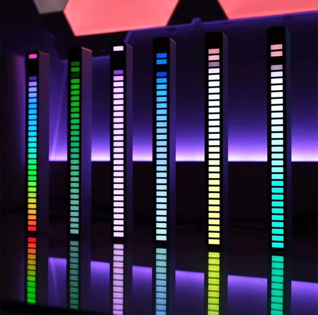 Picture of Music Sensor Light 18 Rythom 32 Beat LED RGB Light For Task And Table High Quality Beat Light For Decorations - White