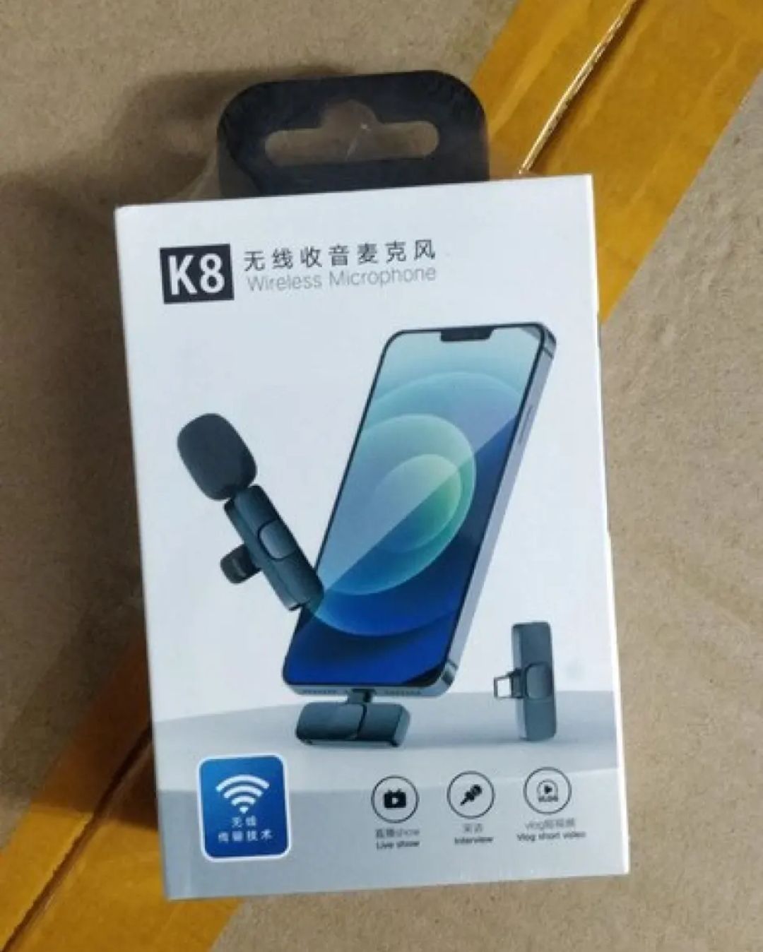Picture of K8 Wireless Bluetooth Microphone Type-C for Smartphones, Clear Sound - Black