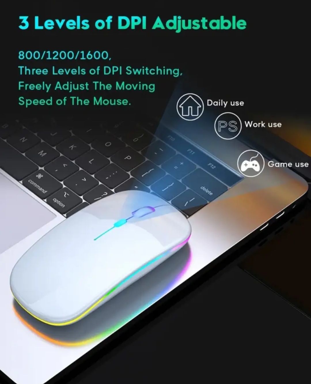 Picture of Duel Mode Wireless Bluetooth Mouse For Smartphone Laptop & Computer Android & IOS