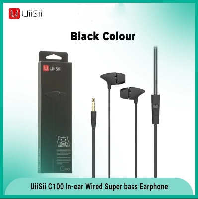 Picture of Uiisii C100 In Ear Headphone Base Stereo Sound Quality- Black (Copy) - Black