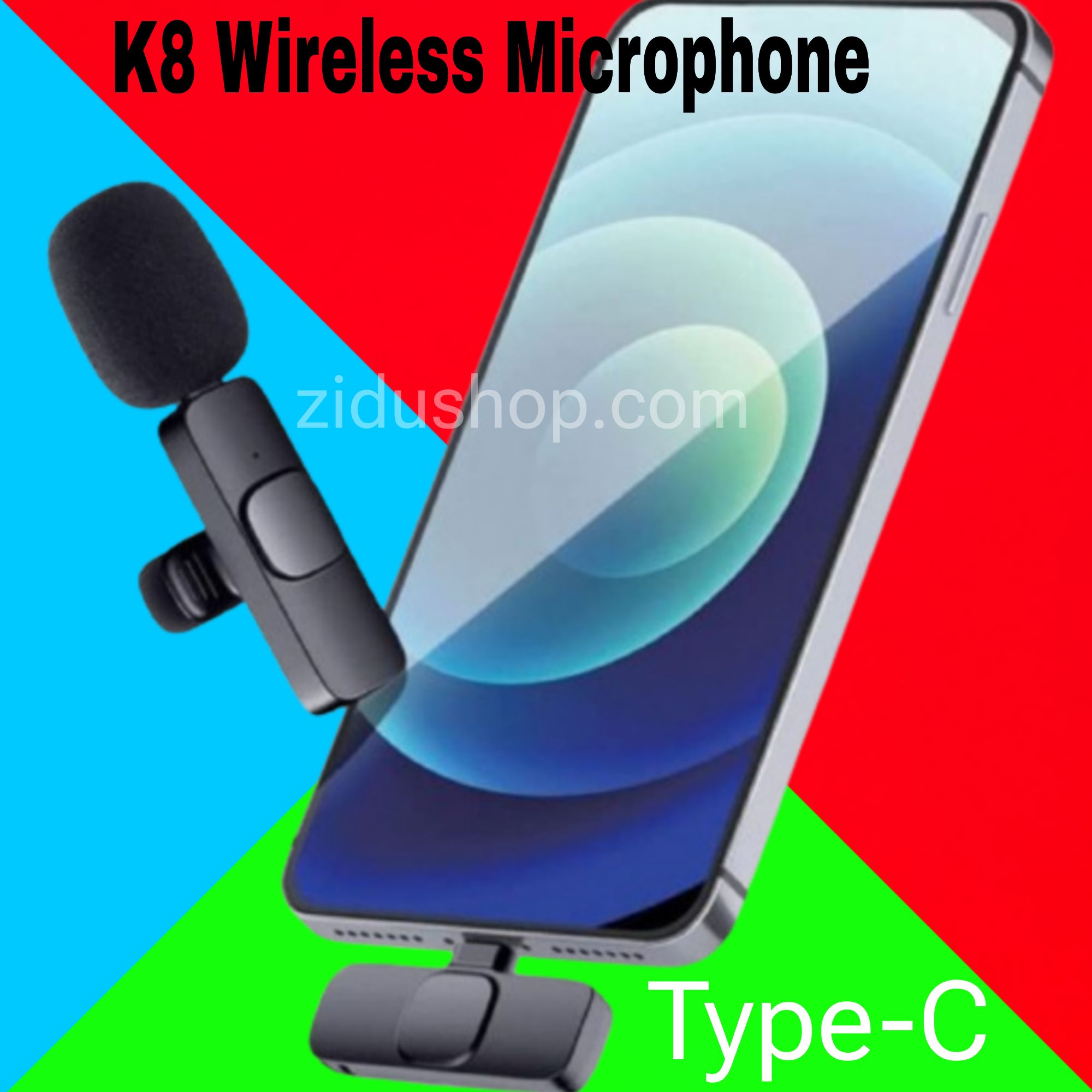 Picture of K8 Official Microphone High Quality Material Wireless Microphone For Smartphone Type C For Vlog Video Creators
