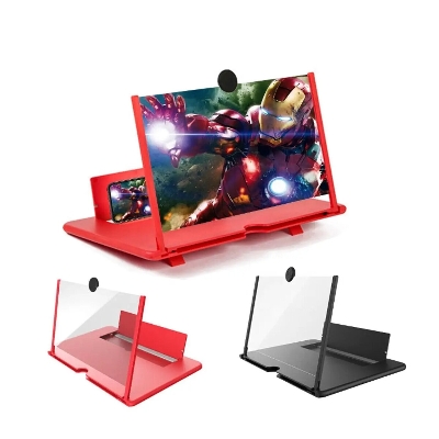 Picture of 3D Glass Magnifier 8.5 Inch Mobile Screen Amplifier Foldable Display - Red