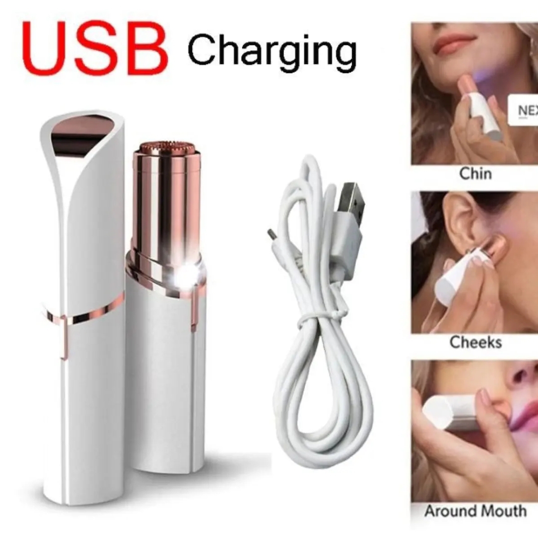 Picture of Rechargable Lesar Facial Hair Removal Appliances Machine For Women Or Girls Smooth Skin Painless Hair Eraser - White
