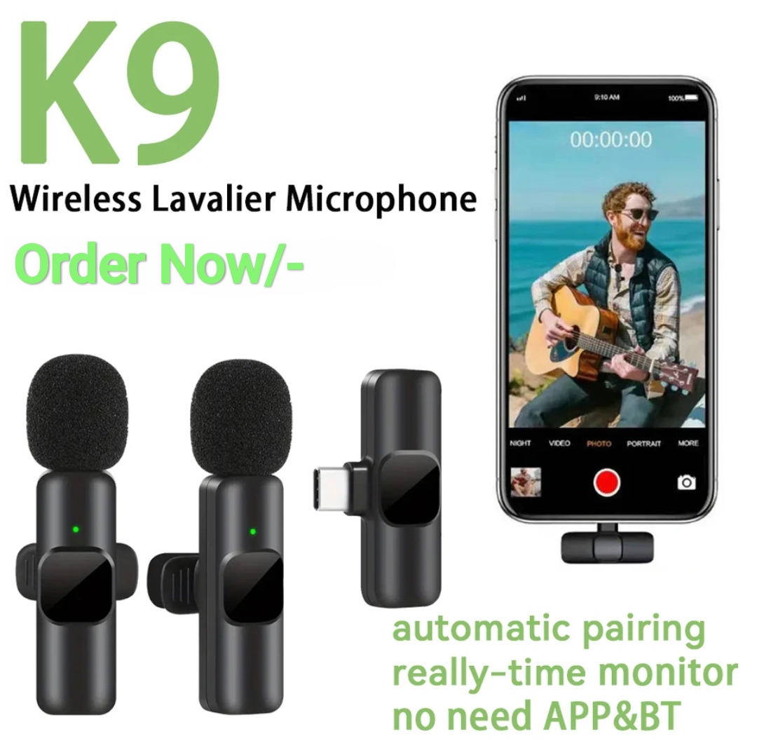 Picture of K9 Double Wireless Dual Microphone For Smartphone - Black