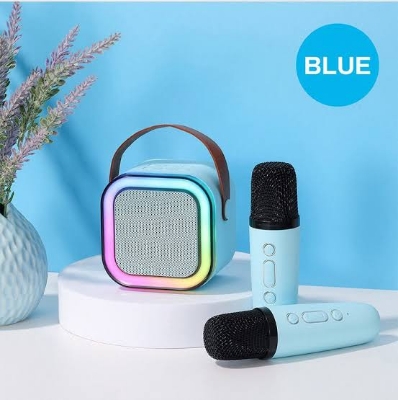 Picture of (Duel Mic) K12 Professional wireless microphone RGB Colorful Light Singing Karaoke Speaker Bluetooth-Compatible 5.3 Support 3.5mm Earphone Any One Colour - Multicolor