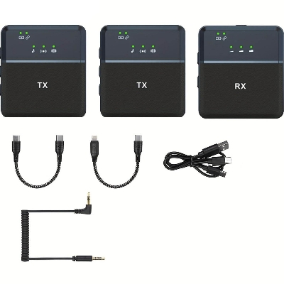 Picture of SX9 Dual Mini Wireless Microphone For Type C & 3.5 Interface (1:2)