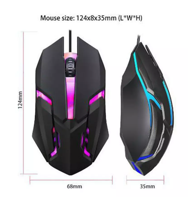 Picture of Wired Gaming Mouse LED Laptops PC Computers Optical Mice Computer Mouse- Mate BLACK - Black