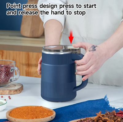 Picture of NEW Electric Grinder Machine Powder Grinding Machine High Speed Electric Coffee Grinder with Large Capacity Kitchen Herb Spice Bean Mill Machine for Home Use Electric Grinder - Blue