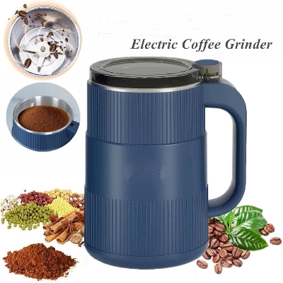 Picture of Multifunctional Electric Grinder Machine Powder Grinding Machine High Speed Electric Coffee Grinder with Large Capacity Kitchen Herb Spice Bean Mill Machine for Home Use Electric Grinder - Blue