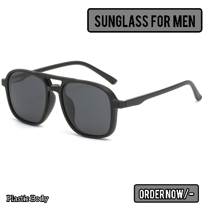 Picture of Sun Glass For Men High Quality & Full Black Sunglass Stylish & Fashionable Mate Black Frame - Black