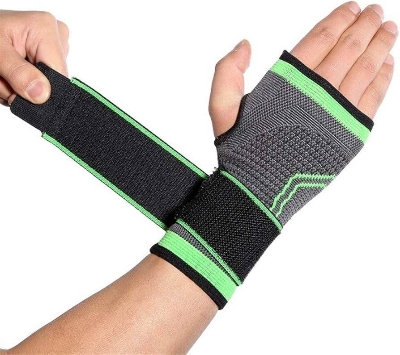 Picture of 1 Piece Compression Fabric High Elastic Bandage Fitness Yoga Wrist Support Crossfit Gym Powerlifting New 1 Pis  (One size ) - Mulicolor