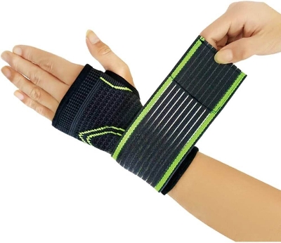 Picture of 1 Piece Compression Fabric High Elastic Bandage Fitness Yoga Wrist Support Crossfit Gym Powerlifting New 1 Pis  (One size ) - Mulicolor