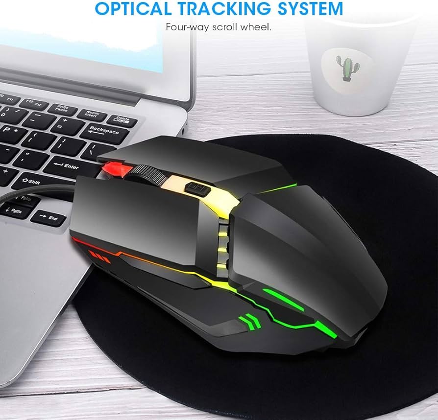 Picture of ENTWINO X3 Gaming Mouse, RGB Lights, DPI Button, 7 Colors Light Wired Optical Gaming Mouse