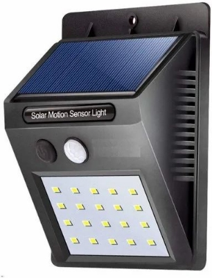 Picture of Solar Powered Sensor Wall Light 30 LED Lamp Automatic Light For Outdoor or Camp Site Light - Black
