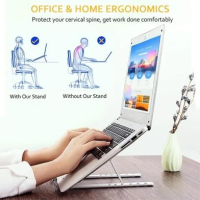 Picture of Adjustable Full Aluminum Laptop Stand for All Laptop - Silver