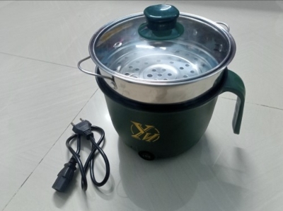 Picture of 1.8L Electric Cooking Pot Multifunctional Nonstick Household Cooking Pot 1-2 Person Single/Double Layer Hot Pot Electric Rice Cooker Machine - Green