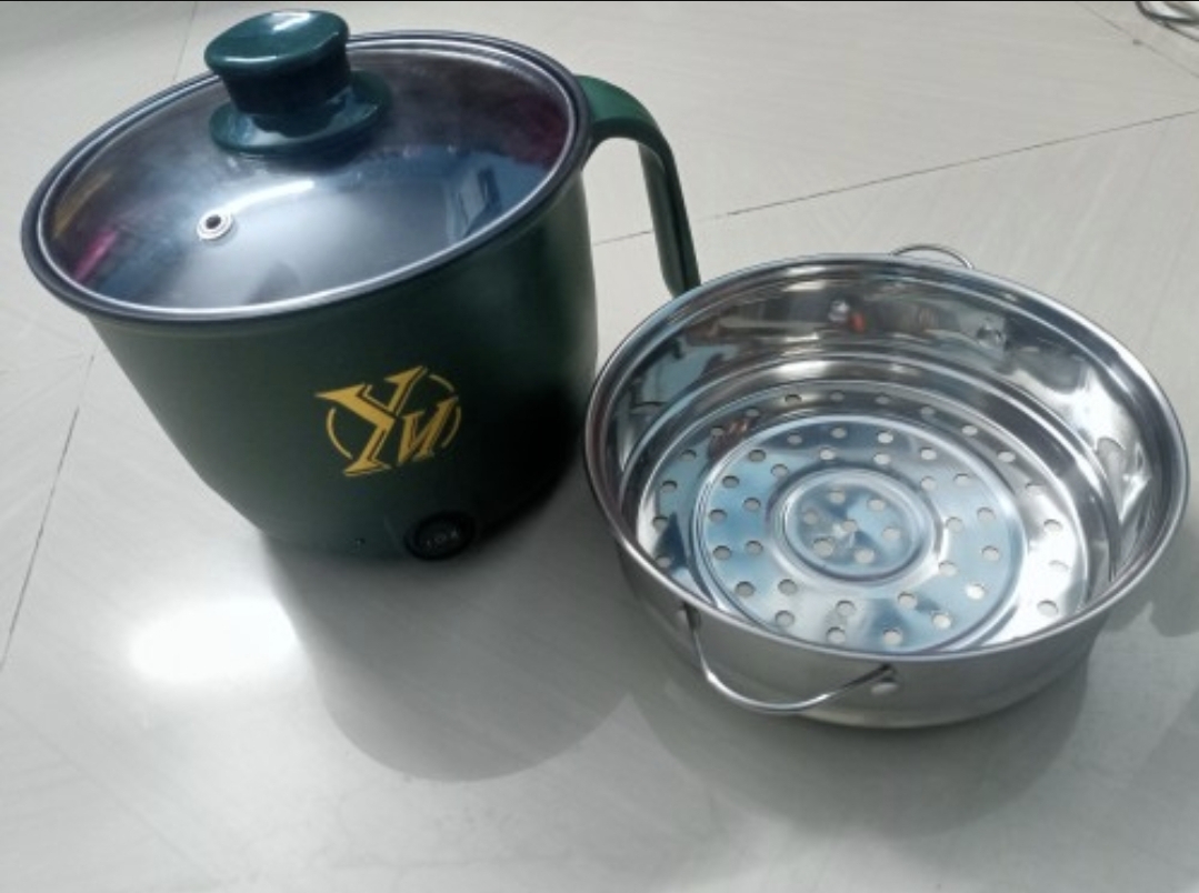 Picture of 1.8L Electric Cooking Pot Multifunctional Nonstick Household Cooking Pot 1-2 Person Single/Double Layer Hot Pot Electric Rice Cooker Machine - Green