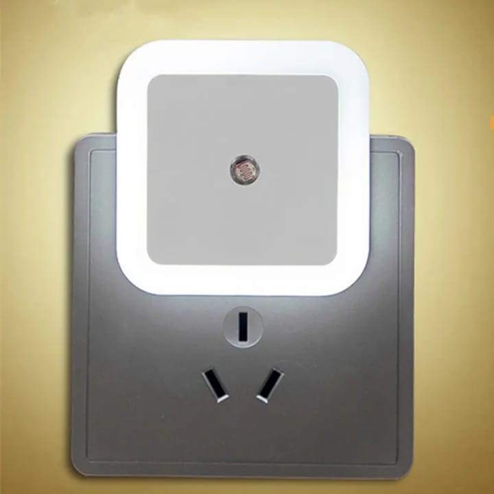 Picture of Mini Wall LED Night Light Auto On/Off Illuminate Your Bedroom with Convenient Nightlight - White