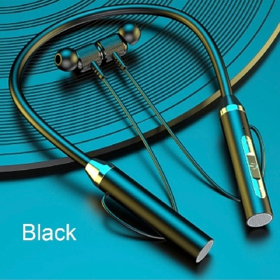 Picture of G07 Wireless Headphones Bluetooth 5.2 Neckband Magnetic Sports Waterproof Tws Earbuds Microphone - Black