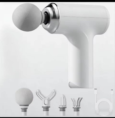 Picture of Portable Massage Gun with 4 Interchangeable Heads & LED Display - Full Body Percussion Massager for Deep Muscle Relaxation - Multicolor