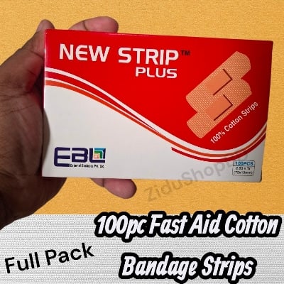 Picture of 100pc Farst Aid Cotton Bandage Strips

This is a New Strip Plus first aid bandage box containing 100 individual pieces.The bandages feature a 100% cotton construction and measure approximately 2.83 inches by 3/4 inches (72mm x 19mm).These strips are desig