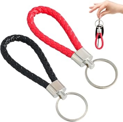 Picture of Leather Keychain Key Holder Metal Key Chain Key Ring Car Accessories Keychain rope car key anti-lost phone DIY pendant men's and women's key chain