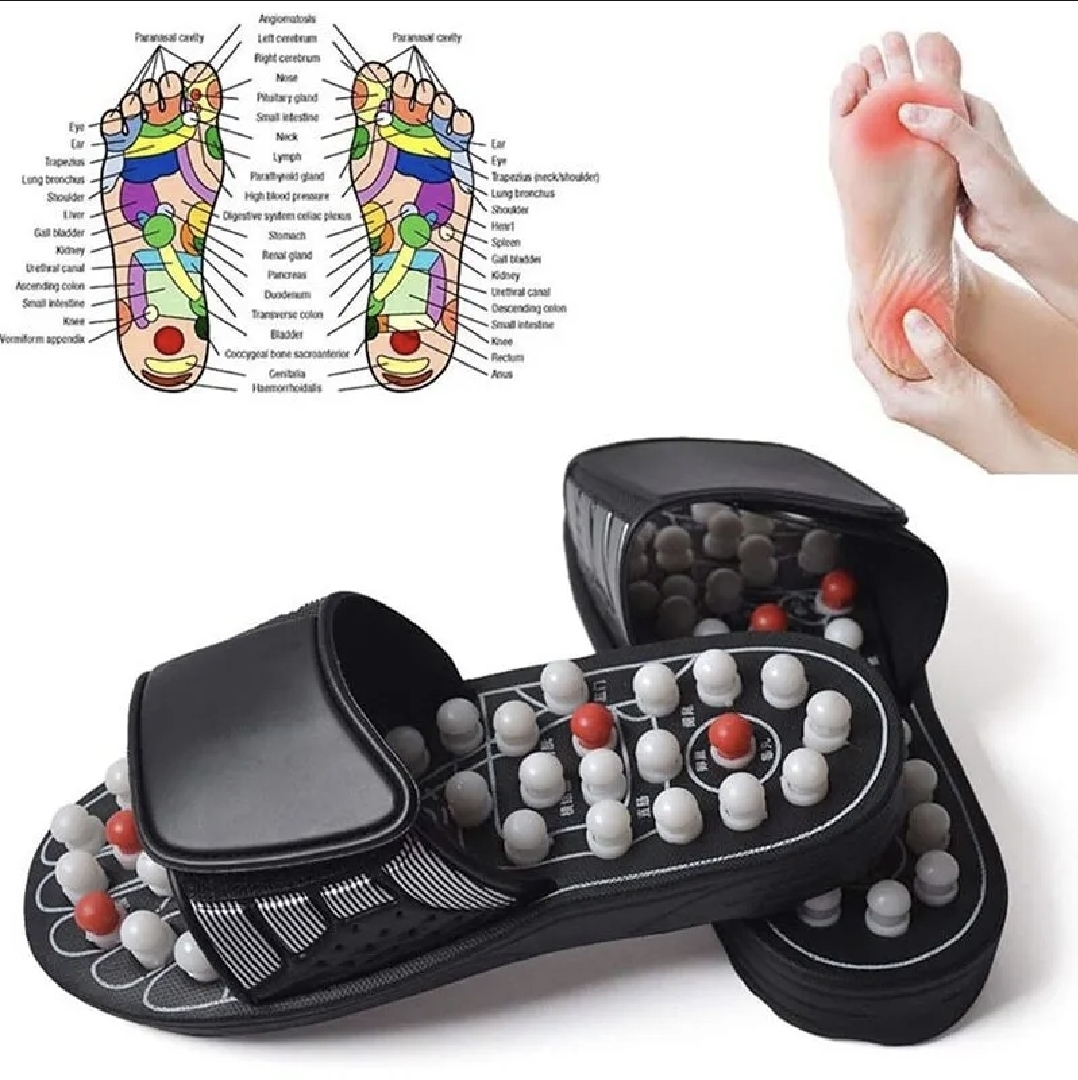 Picture of Dc Manufacturer Massage Slippers with Round Dots, Japanese Rotating Health Massage Slippers, Acupoint Health Foot Health Slippers - Multicolor