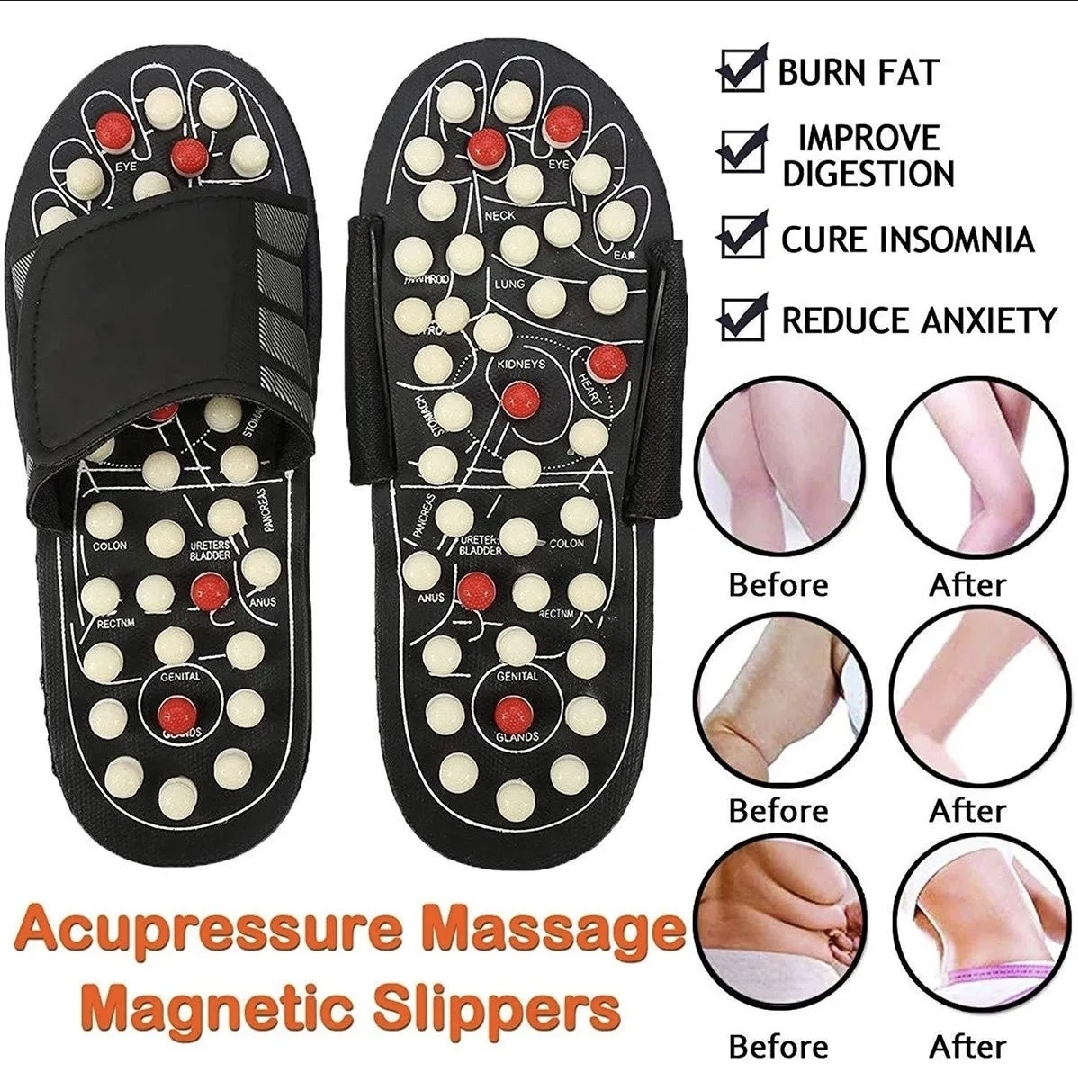 Picture of Dc Manufacturer Massage Slippers with Round Dots, Japanese Rotating Health Massage Slippers, Acupoint Health Foot Health Slippers - Multicolor