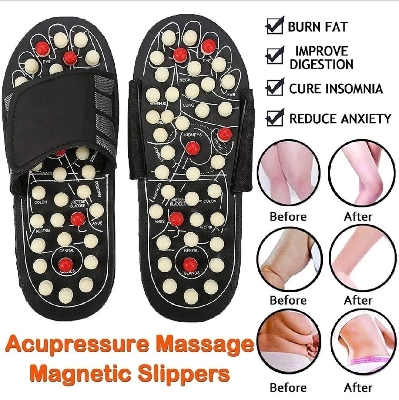 Picture of Dc Manufacturer Massage Slippers with Round Dots, Japanese Rotating Health Massage Slippers, Acupoint Health Foot Health Slippers - Multicolor