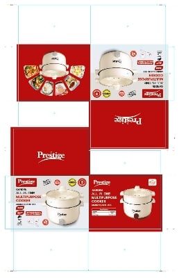 Picture of Prestige Electric Multicooker Multifunctional Rice Cooker Frying Pan Non-stick Cookware Multi Soup Hotpot for Kitchen-6.5 Litter