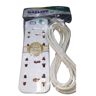 Picture of Maxline 10 ft cable high quality big multiplug - White