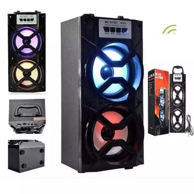 Picture of Party Wireless Bluetooth Dual Speaker Box With bombasting sound quality - Multicolor