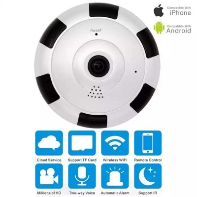 Picture of Panoramic Wifi IP P2P Night Vision Camera 360 Degree - White - White