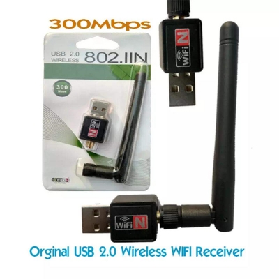 Picture of Orginal USB Wifi Receiver 300Mbps PC/Laptop - Black