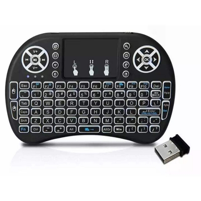 Picture of Wireless Mini Keyboard with Touchpad Mouse and Multimedia Keys, 2.4GHZ Portable USB with backlight - Black