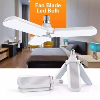 Picture of 45W E27 LED Bulb Super Bright Foldable Fan Blade Angle Adjustable Ceiling Lamp Home Energy Saving Lights CE RoHS - White