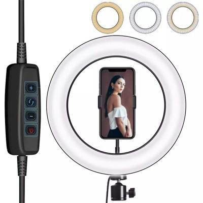 Picture of LED Ring Light 10 inch Selfie Ringlight Video Photpgraphy Lamp for Youtube Makeup Game Video Live Lighting - Multicolor