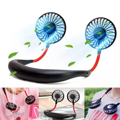 Picture of Hand Free Personal Fan, Headphone Design Wearable Portable Neckband Mini Fan With USB Rechargeable For Traveling Outdoor Office (2020 New Version) - Multicolor