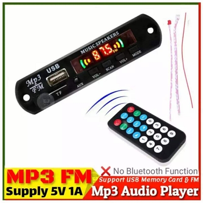 Picture of MP3 Player USB Power Supply AUX 3.5MM MP3 Module Decoder Board WMA FM TF Radio Audio With Remote Music Speaker 5V - Black