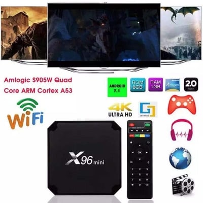 Picture of X96 mini 4K Android Smart TV Box - 2GB/16GB, OS: 7.1.2 - Multicolor