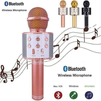 Picture of Wireless Bluetooth Karaoke Microphone Speaker WS858 Portable Handheld - Multicolor