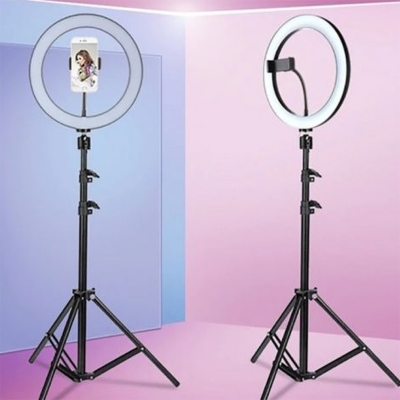 Picture of Photo LED Selfie Stick_ Ring Fill Light 10_ inch Dimmable Camera Phone_ Ring Lamp With Stand Tripod For Makeup Video Live Studio. - Multicolor
