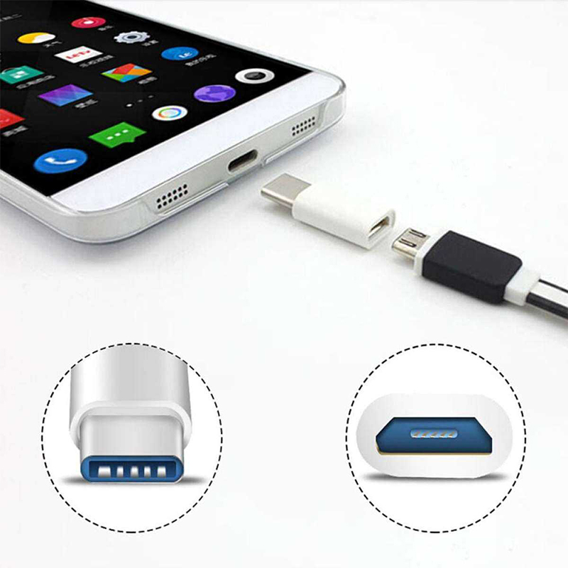 Picture of Micro USB to USB Type C Converter Adapter - Silver - Multicolor