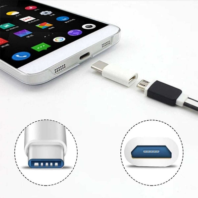Picture of Micro USB to USB Type C Converter Adapter - Silver - Multicolor