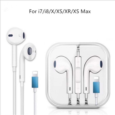 Picture of Apple IPhone 8 7 6 5 Plus X XR XS Max Wired Earphone With Microphone Gaming Headset Stereo earbuds - White