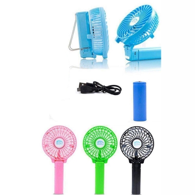 Picture of Portable Handy Mini Fan with Rechargeable Lithium Battery for Desk Or Travel - Multicolor