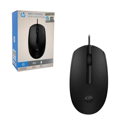 Picture of HP M10 Wired USB Mouse with 3 Buttons High Definition 1000DPI Optical Tracking and Ambidextrous Design - Black