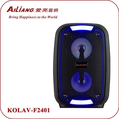 Picture of KOLAV-F2401 Portable speaker with battery Rechargeable Battery 3.7V 1500mAh USB/FM/Bluetooth/TWS Function DRIVER UNIT DUAL 4 INCH - black