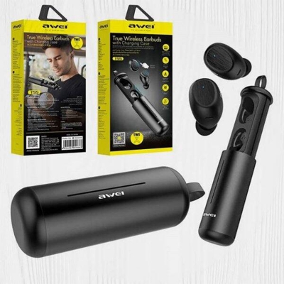 Picture of AWEI T55 TWS Wireless Earbuds Bluetooth V5.0 Sports Stereo Earphones Built-in Mic With Charging Case - Multicolor